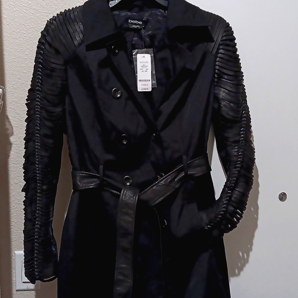 bebe Braided Detail Trench Coat